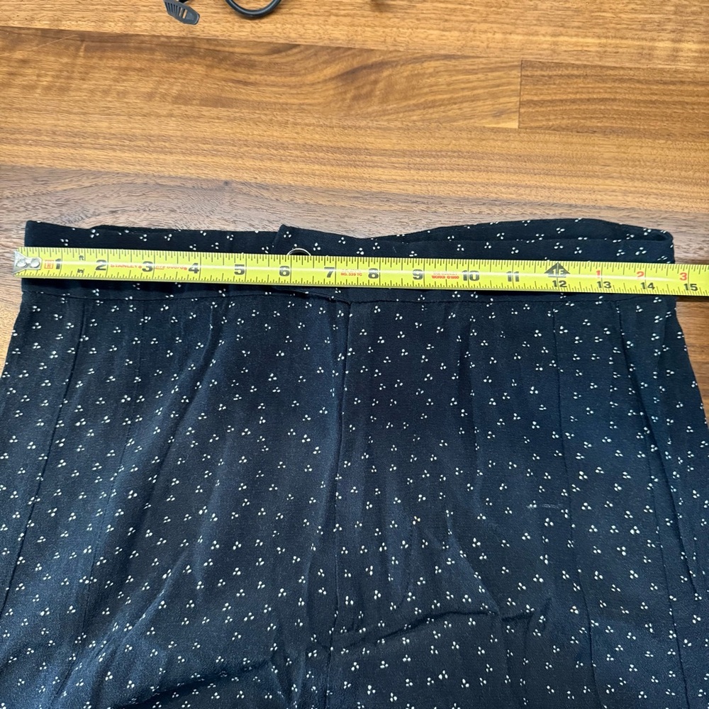 Anthropologie High Rise Wide Leg Cropped Gray-Black Patterned Trousers - Picture 9 of 9